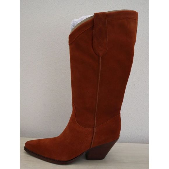 Sam Edelman I2733L2700 Women's Sz 7M Brown Rust Suede Jamie Western Boots - Picture 10 of 12